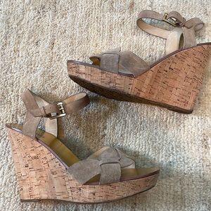 MICHAEL Michael Kors suede leather wedge sandals.  Size 10 womens